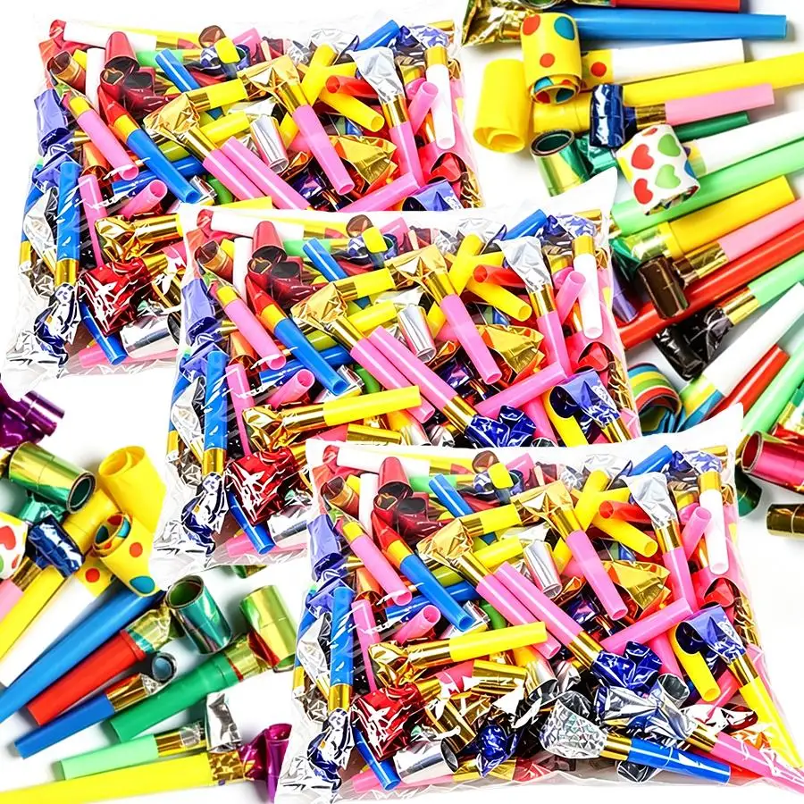 28/48/96pcs Festive Blowout Whistles, Playful Noise‑Making Party Accessories, Portable Cheering Prop for Birthday, New Year, XJM