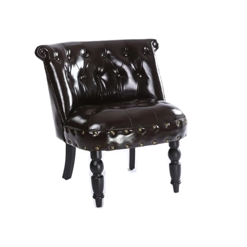 European retro leather fabric technology cloth beauty salon mini small apartment bedroom small sofa