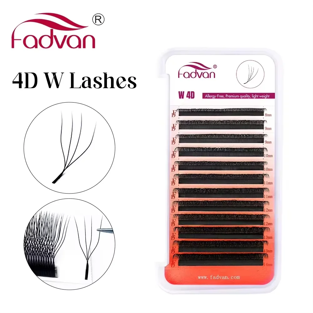 Fadvan 4D W Shape Eyelash Extension 4D Premade Volume Fans W Style False Eyelashes Natural Makeup Tools