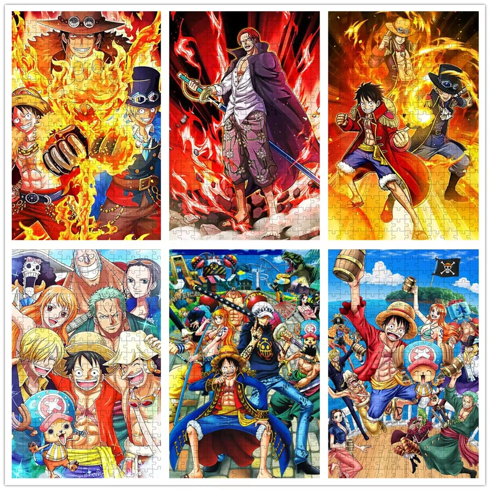 Jigsaw Puzzle 500/1000/1200/2000PCS One Piece Luffy Sea Adventure Anime DIY Puzzle Toy Artwork For Home Decoration Gift