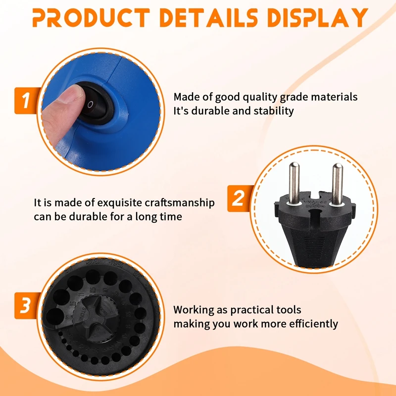 Pengasah mata bor, mesin pengasah mata bor listrik untuk 1/8 ''- 15/32'' 3-12Mm colokan EU