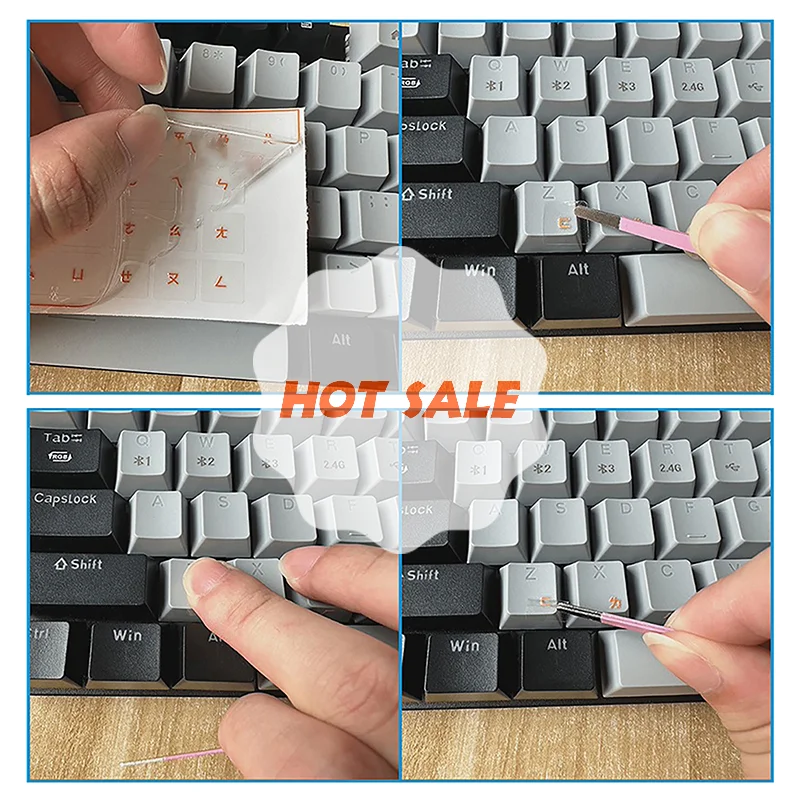 [اللغة الكورية] ملصق لوحة المفاتيح الفيلم المدموع لسطح المكتب والكمبيوتر المحمول ملصق مفتاح فيلم واحد ملصق نقش شفاف عالمي