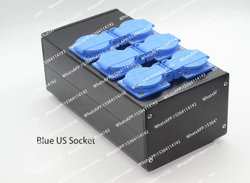 US EU UK Standard 6 Way Aluminum Alloy Outlet Power Strip Surge Protector Extension Socket with Switch for Audio Server