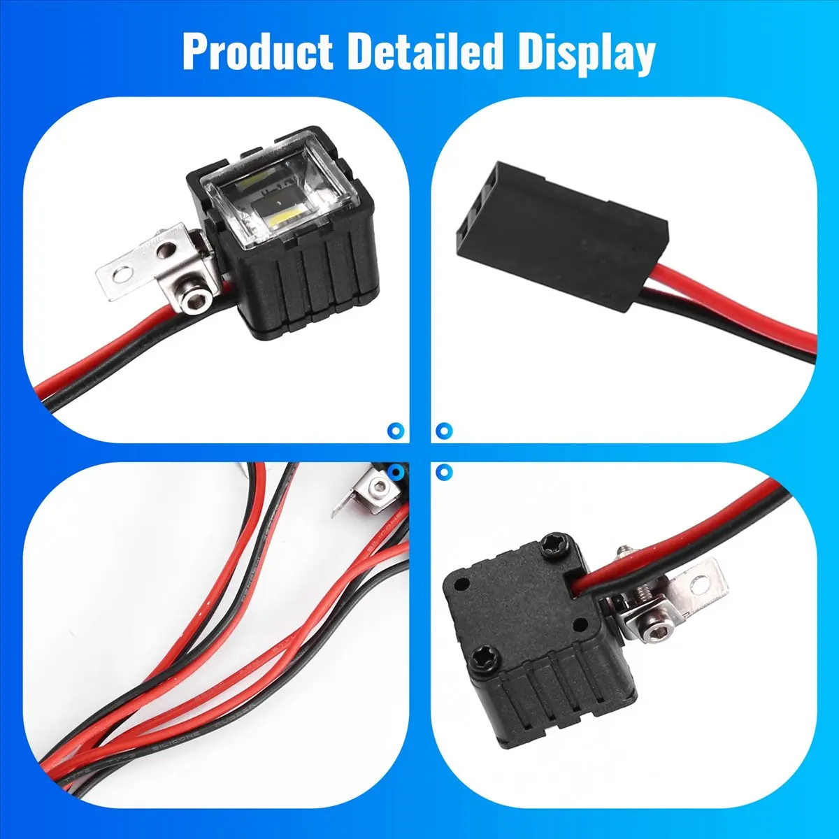 doyme RC Car LED Lights Headlights Spotlight for TRX4 TRX6 Axial SCX10 Wraith 1/10 RC Crawler Car Parts 4LED