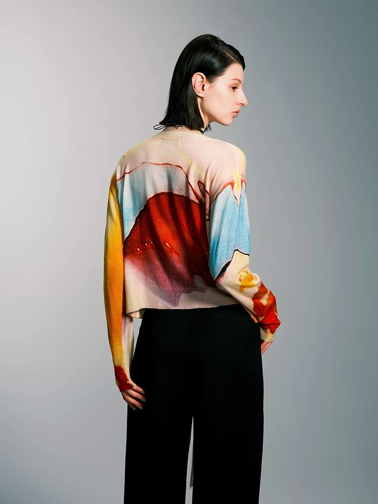 

Женский кардиган Techsavvy из трикотажной смесовой шерсти с V-образным вырезом, длинными рукавами, повседневный, для работы и отдыха