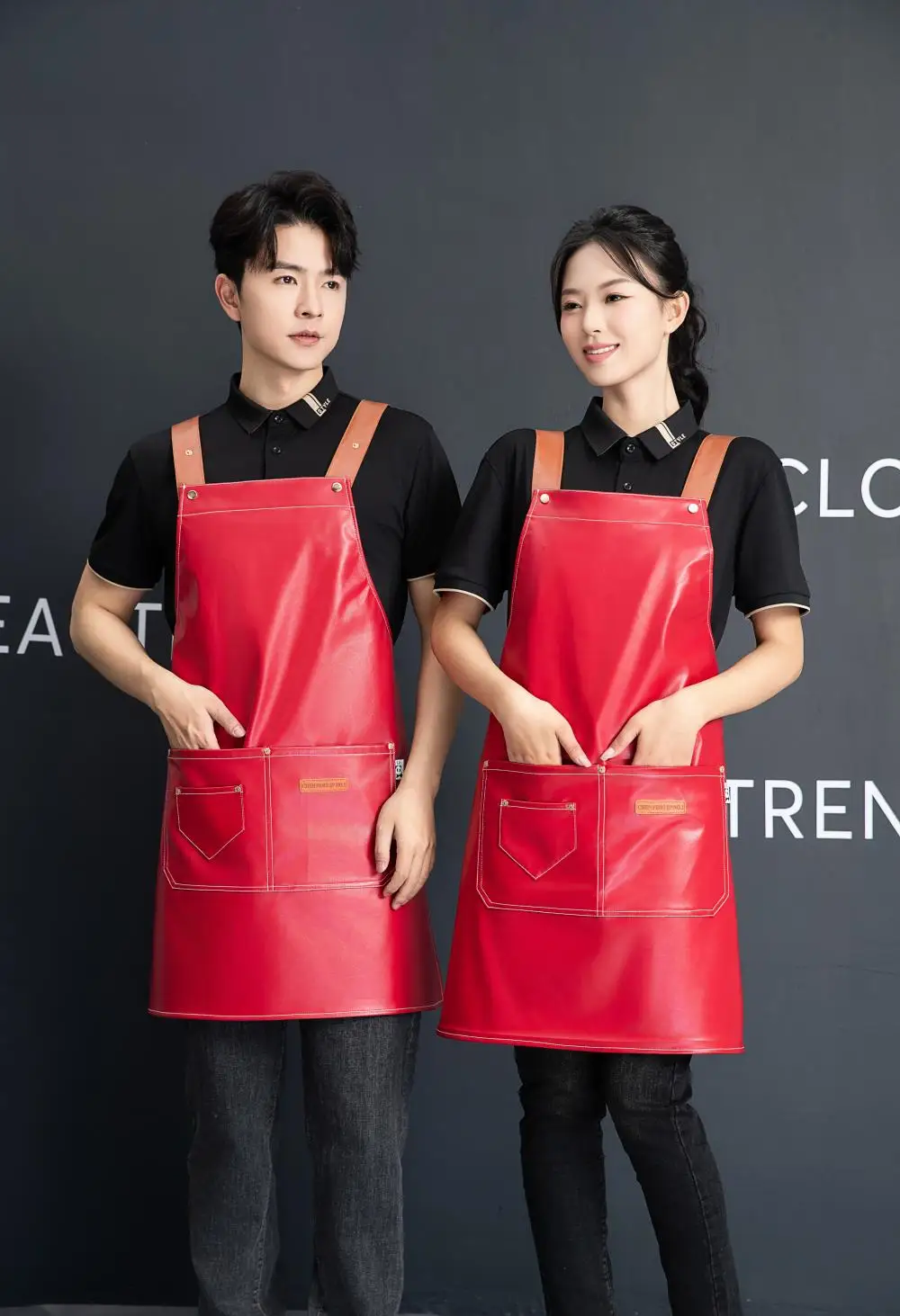 Customized your logo new fashion casual men and women soft leather apron