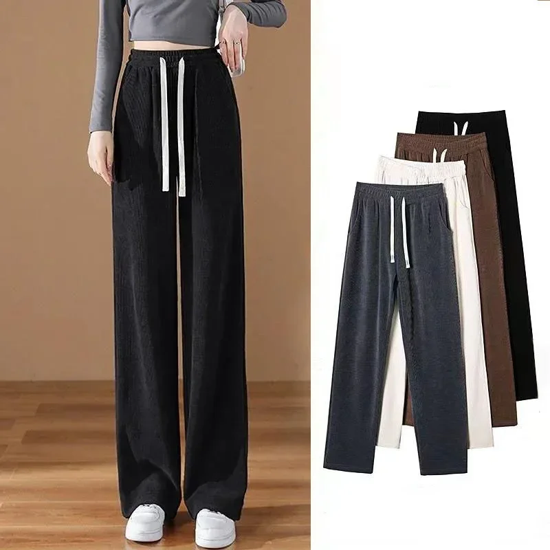 

Fashion Narrow Version of Wide Leg Pants Women's New Spring and Autumn Thin High Waist Loose Sag Feeling Mopping Casual Pants