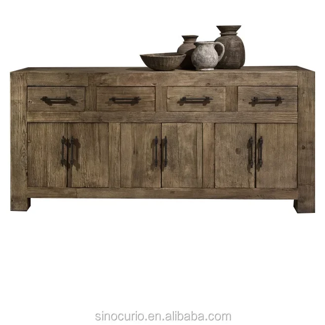 Chinese Reproduction Antique Wholesale Rustic Reclaimed Wood Distressed Sideboard Furniture