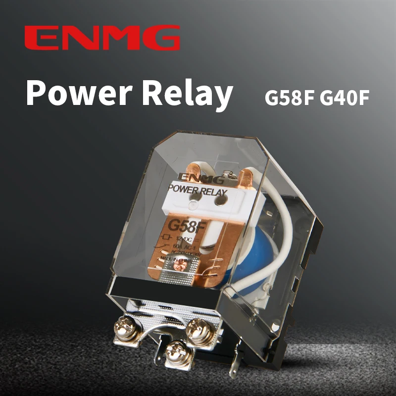 ENMG DIN35MM G58F-1C Silver Alloy Contacts high power relay 40A two open two closed G40F-2C 12V 24V one open one closed 60A100ma