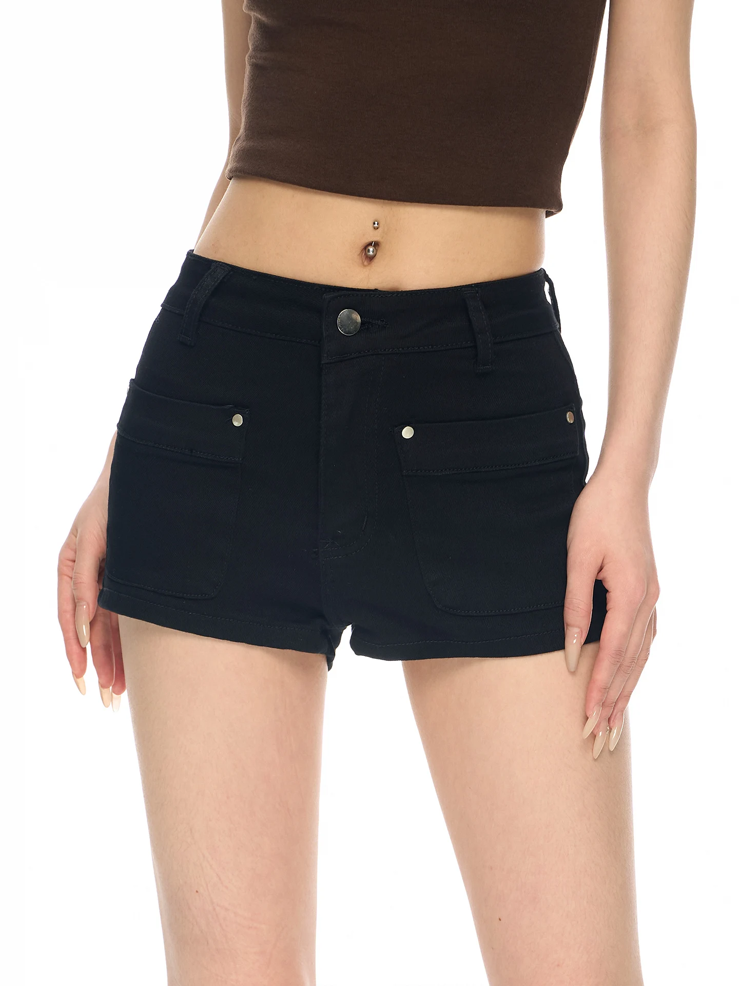 High Waist Denim Shorts Women's Summer New Style Sexy Girl Tight Fit Black Jeans High Waist Shorts Versatile Hot Pants