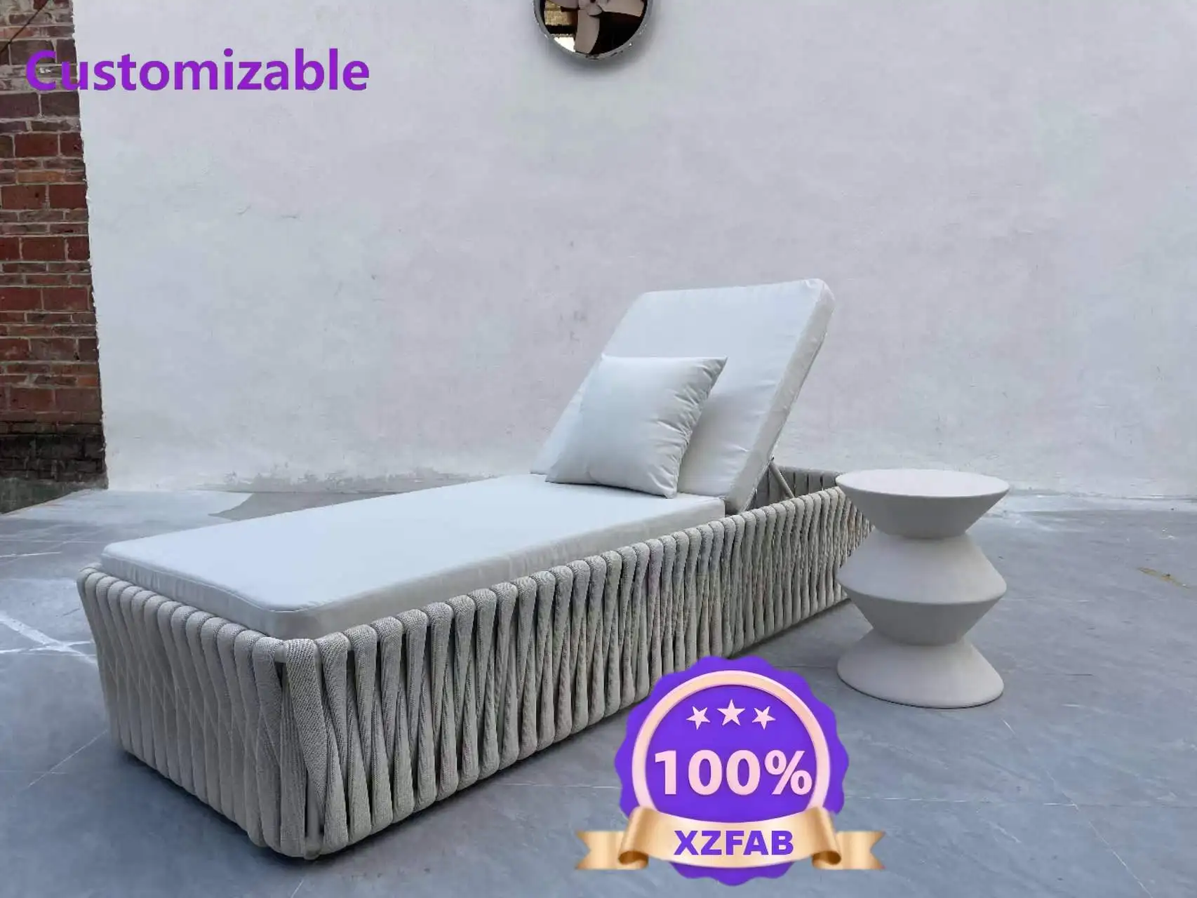 Factory Direct 2026 Luxury Outdoor Aluminum Folding Chaise Chair Outdoors Beach Lounge Chair Swimming Pool Sofa Set