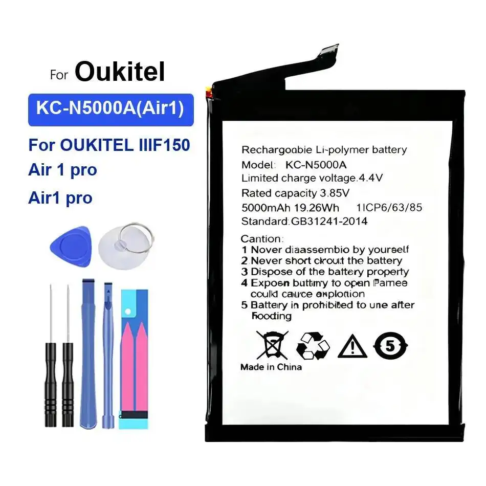 

Mobile Phone Battery For Oukitel IIIF150 Air 1 Pro Air1 KC-N5000A Long-Lasting Performance High Compatibility 5000Mah