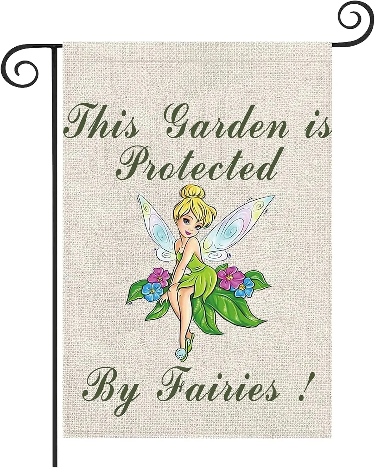 LEVLO Fairy Double Sided Garden Flag Fairy Outdoor Decor This Garden is Protected By Fairies Garden Banner Flag Fairy Outdoo llz