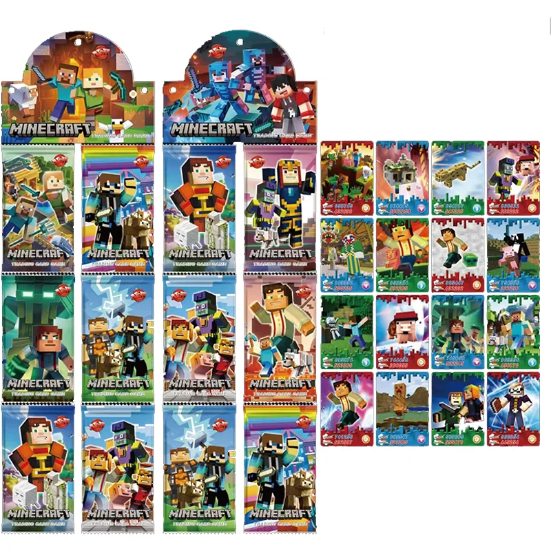 72/144/288pcs Anime Minecraft Game Figure Collection Card Battle Carte Cartoon Board Game My World Trading Cards Kid Toy Gift