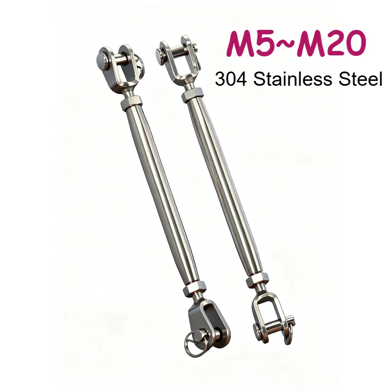 M5 M6 M8 M10 M12 M16 M20 304 Stainless Steel Closed Body Jaw/jaw Turnbuckle Flower Basket Screw for Tensioning Cable Rope
