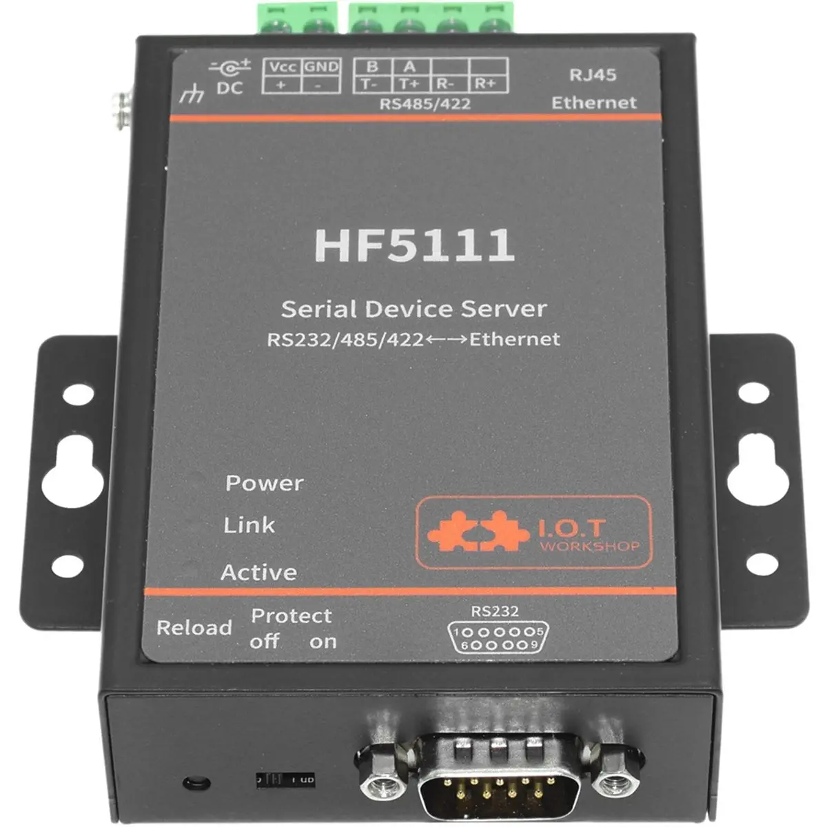 (A99Z] Serial Port RS232 RS485 RS422 to Ethernet Server Converter HF5111 IOT Device Support Modbus US Plug