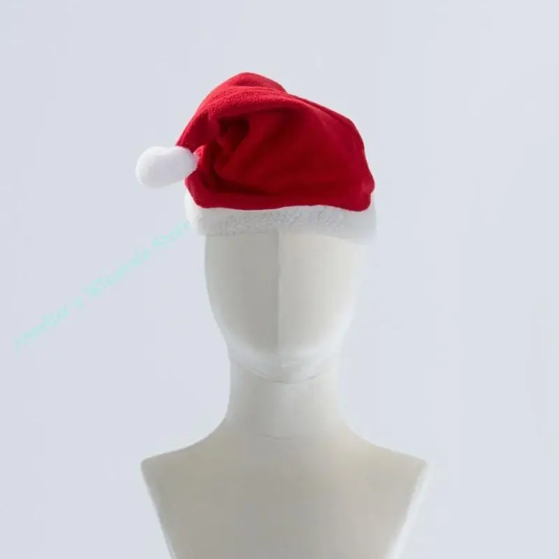 R7uf Kids Caps Christmas Babbo Natale con brim bianco per festa Natale Capodanno