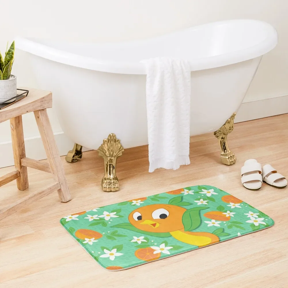 

Hello Sunshine Orange Bird Bath Mat Carpet For Home Entrance Bathroom Use Mat