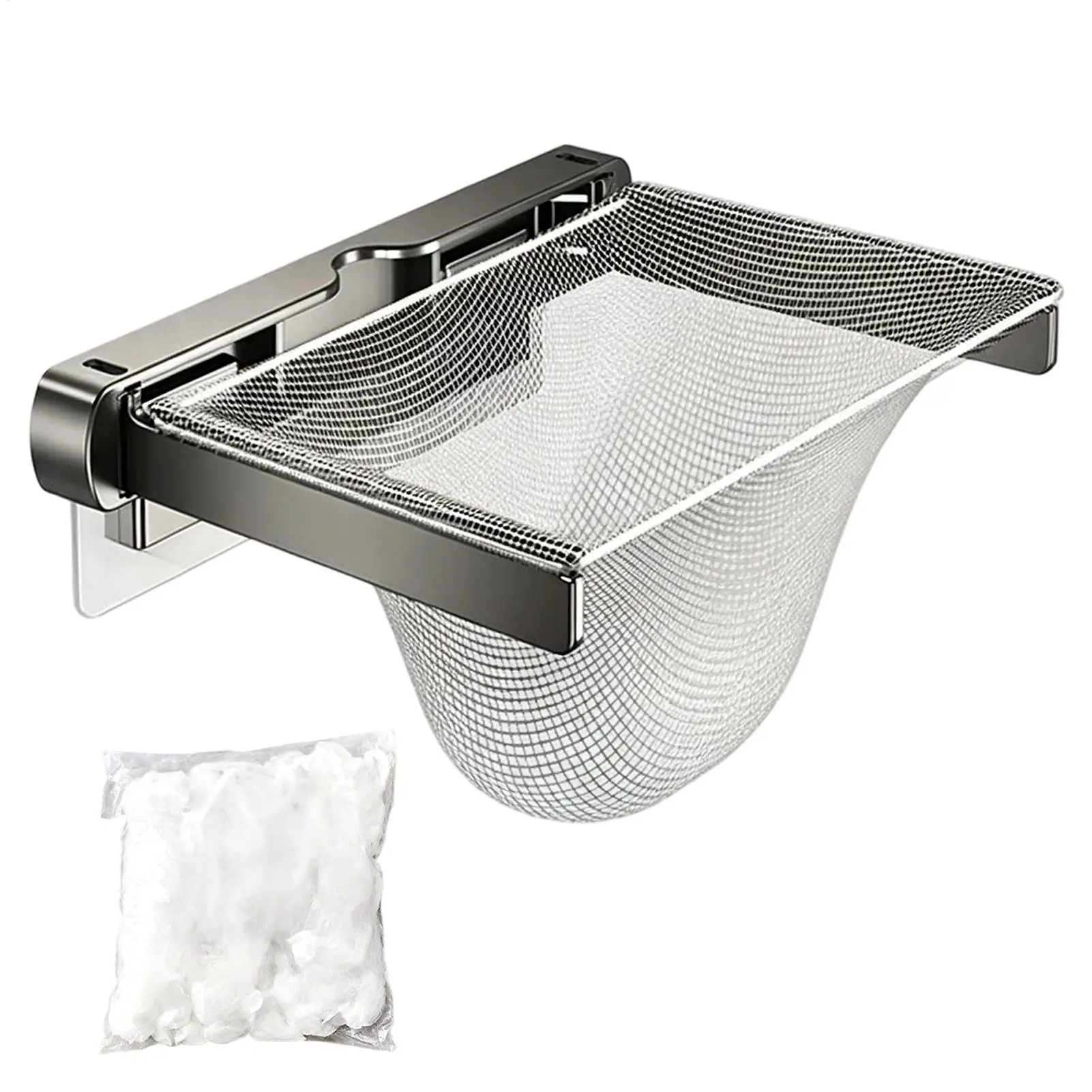 Foldable Kitchen Sink Strainer Set With 50Pcs Filter Mesh Bag Folding Design Food Waste Filter Basket