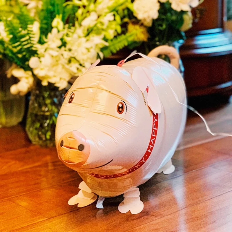 Balon z chodzącą świnią Balony ze zwierzętami z farmy Balon foliowy z mylaru na przyjęcie urodzinowe z okazji ukończenia szkoły — zdjęcie 6