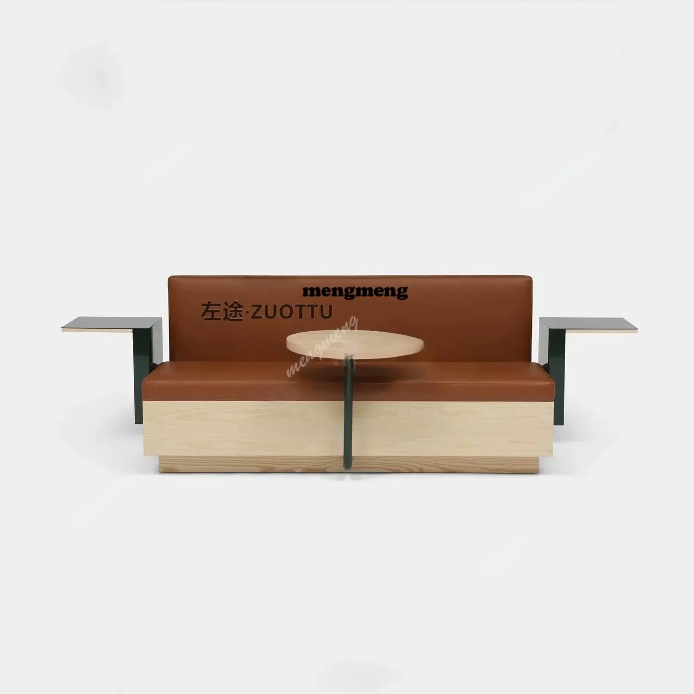 Hot sales Simple style card seat sofa wooden with edge few designer engineering bench shopping mall clubhouse public area rest b