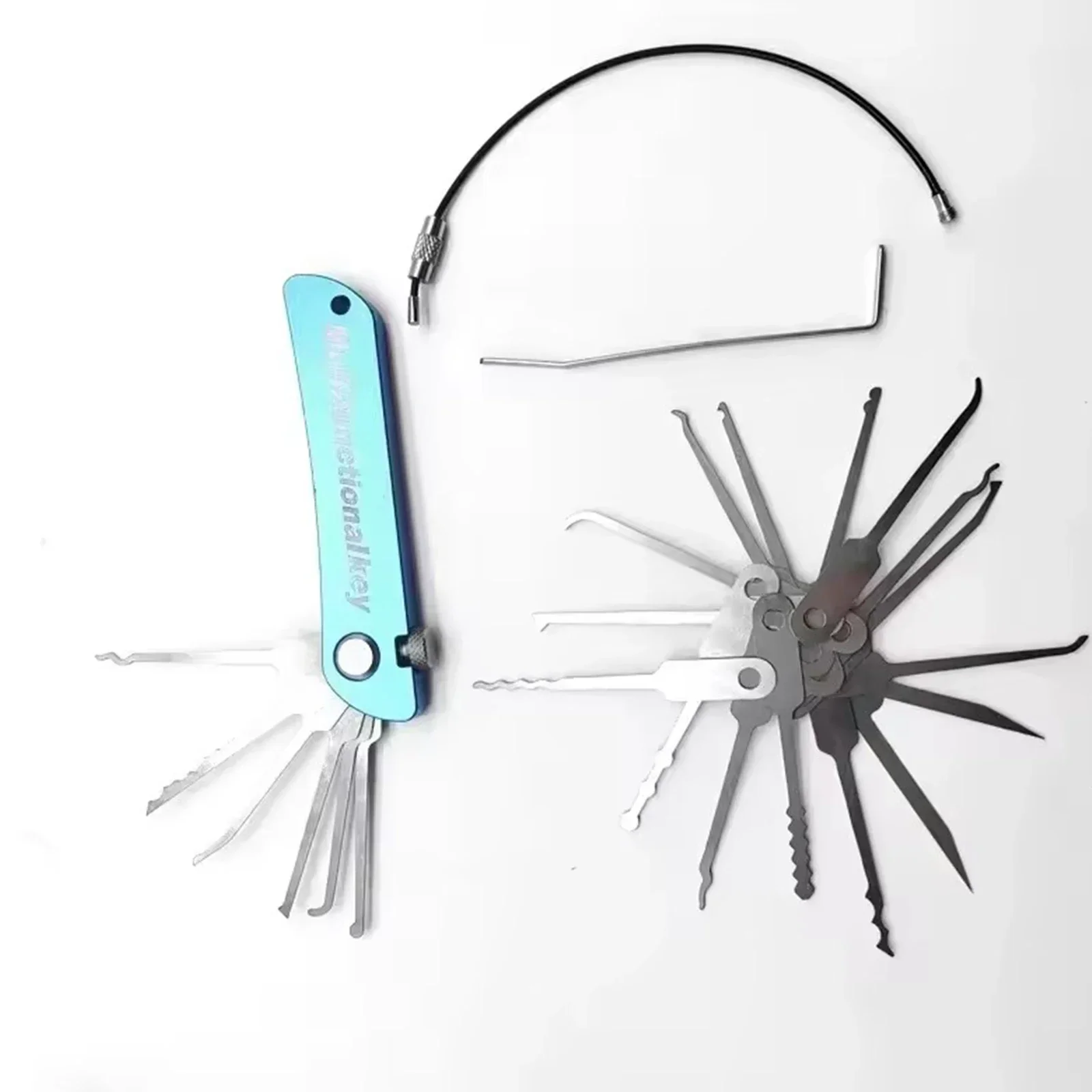1pc 21-in-1 Portable Locksmith Unlocking Pick Tools Set 8.5cm*2cm Fold-able Design Outdoor EDC  Beginner Friendly Professionals