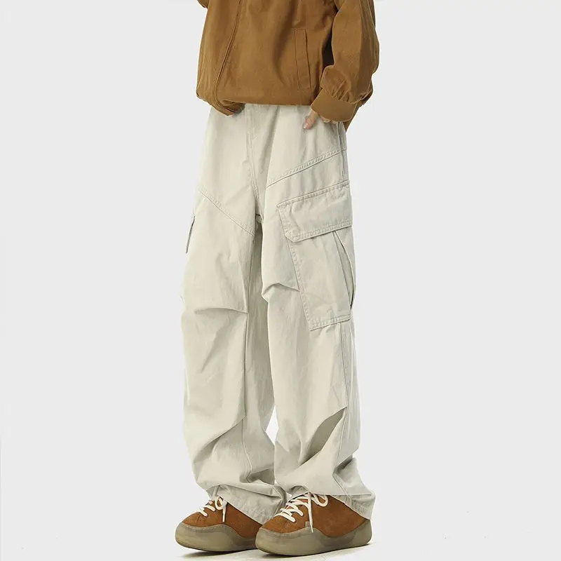 

Streetwear Casual Cargo Pants Men 2025 Spring Summer Bottoms Summer Thin Straight Trousers Fashion Pockets Korean Cargo Pants