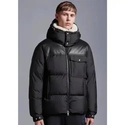 Moncl*r Winter Mens White Goose Down Jacket Warm Hooded Slim Fit Puffer Jacket Coat Male Casual High Quality Thermal Overcoat