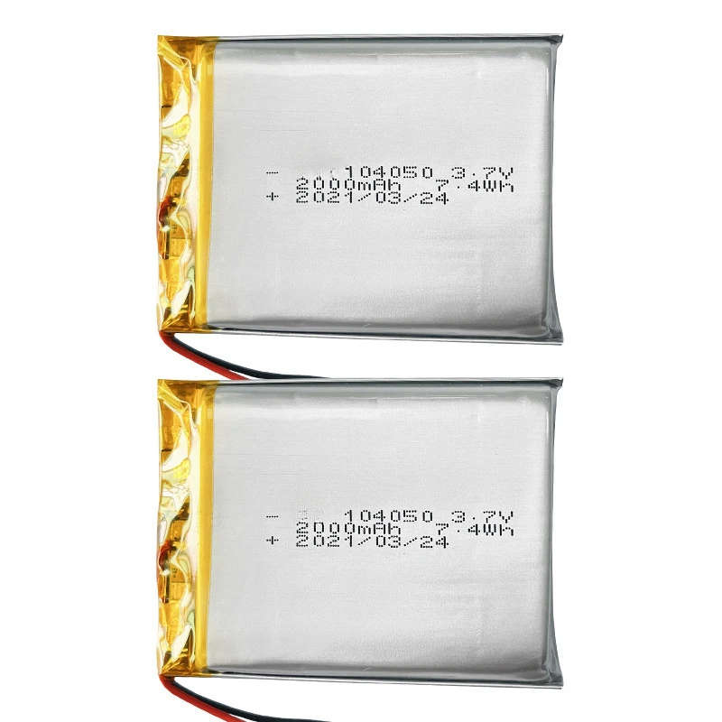 104050 3.7v 2000mah Polymer Lithium Battery Suitable for Car Keys Handheld Computers Video Recorders Emergency Lights Intercoms