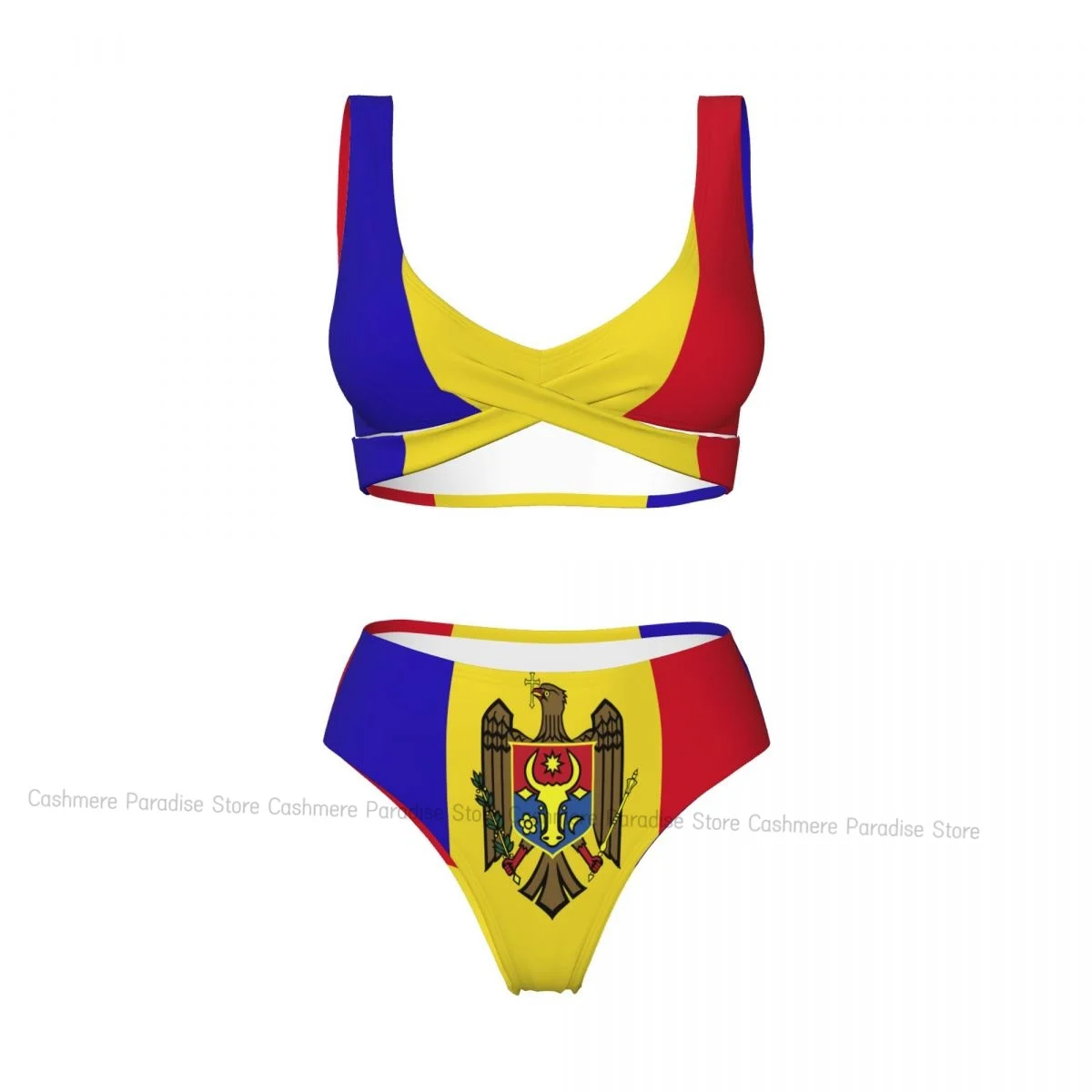 

The Push-Up Moldova Flag Sexy Bikini Women Swimwear Female Swimsuit Swimming Bathing