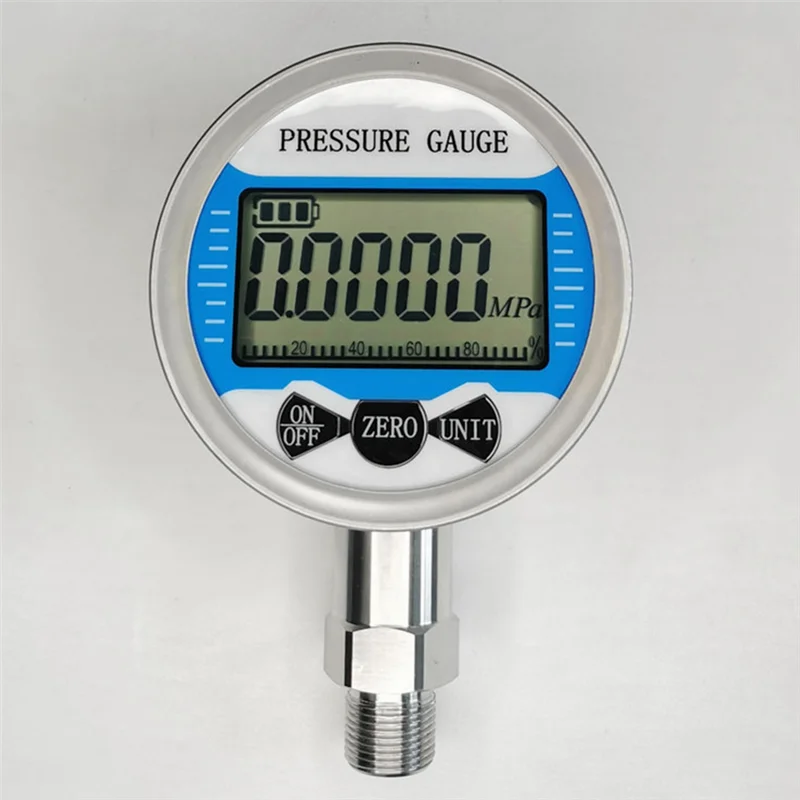 AC23-G1/4 موضوع الغاز المياه النفط الهواء الوقود قياس الضغط 100 مللي متر الطلب 0-60Mpa شعاعي شاشة الكريستال السائل قياس الضغط