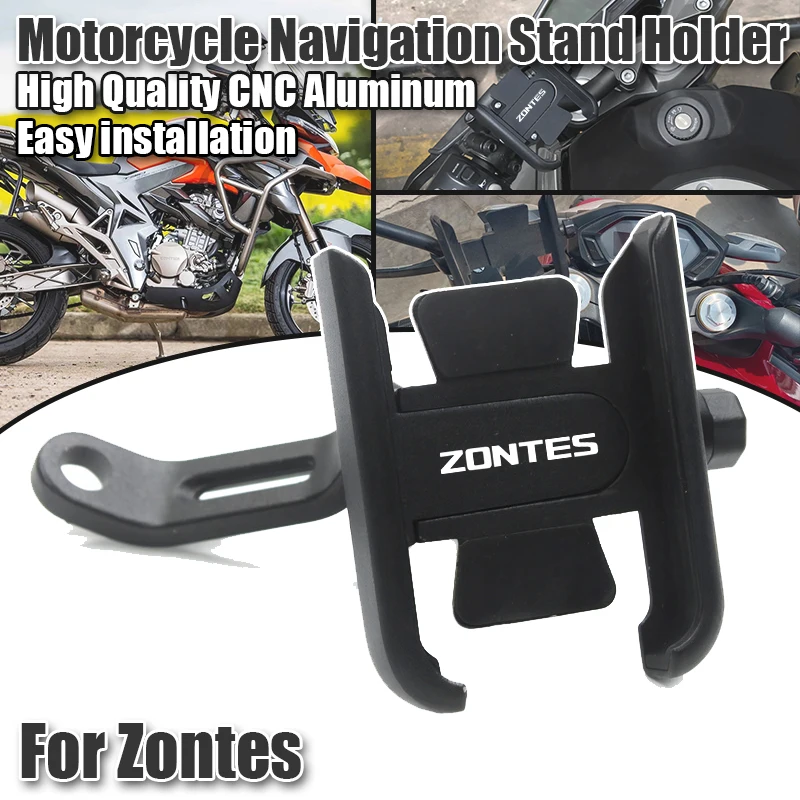 For ZONTES G1 125 ZT125 ZT310/R/T/V 368G 368G/D/E/M/K 703F 703RR Motorcycle CNC Handlebar Mobile Phone Holder GPS stand bracket