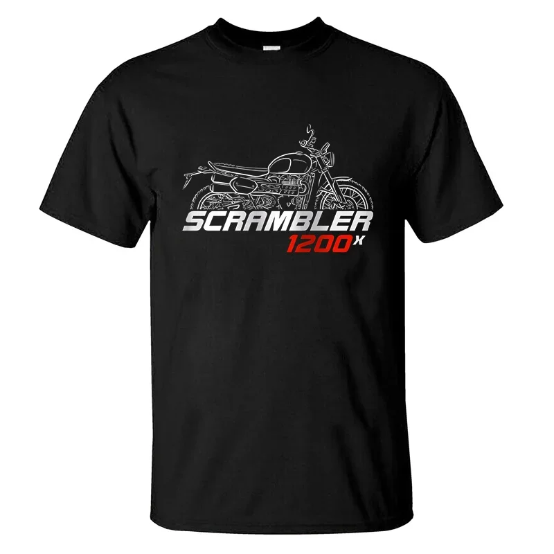 

2024 Men t shirt Casual T-shirt Triumphs Scrambler 1200 Graphic Summer Short Sleeves 100% Cotton S-3XL Cool Tee