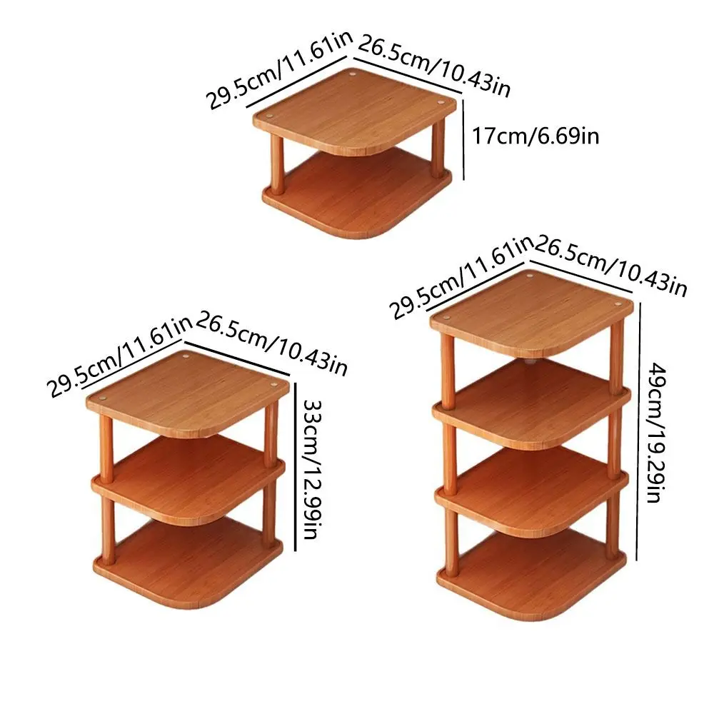 2/3/4 Tier Desktop Corner Stand Vertical Design Space Saving Corner Storage Rack Large load Bearing Multipurpose