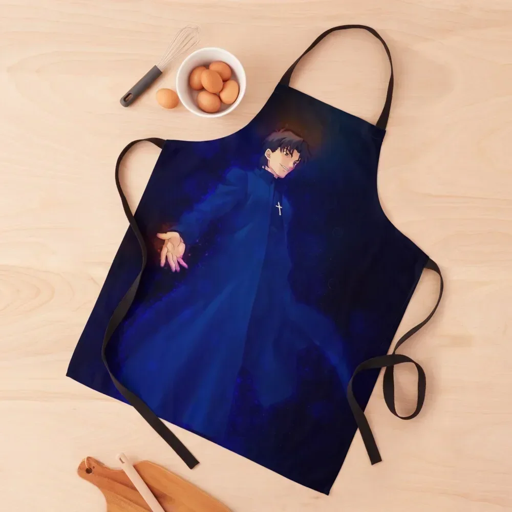 

Kirei Kotomine Fate Stay Night Anime Apron Chef Uniform For Men women's kitchens kitchen girl cookings for women Apron