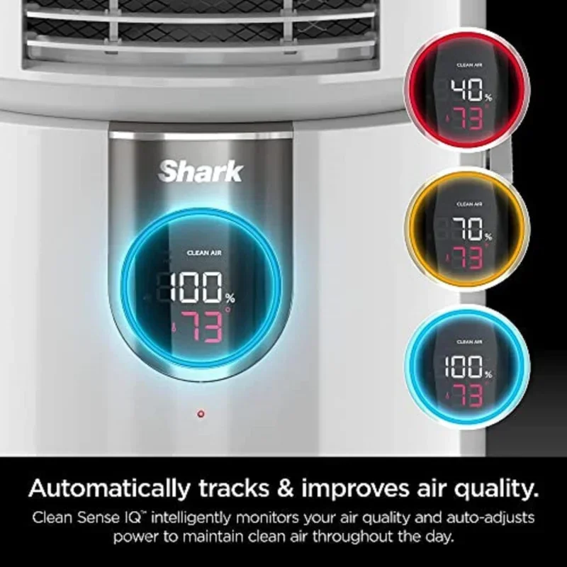 QWShark HC502 3-in-1 Clean Sense Air Purifier MAX,Heater;Fan,Oscillating,Captures 99.98% of Particles for Clean Air,White