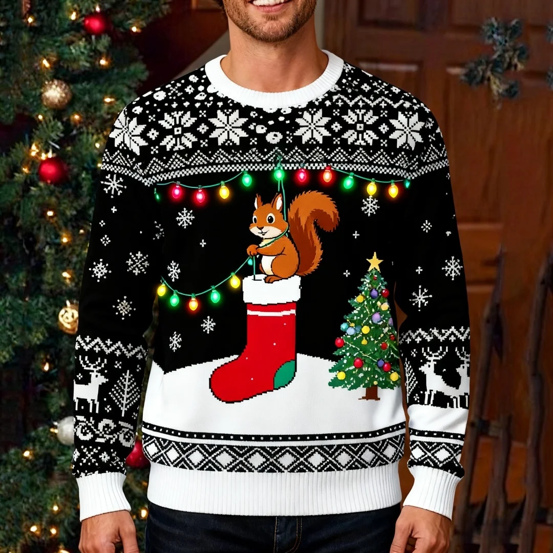 عيد ميلاد سعيد بلوزات الرجال سترة عيد الميلاد القبيحة مضحك موضة البلوزات النسائية القبيحة Sweatershirt عيد الميلاد الرجال الملابس