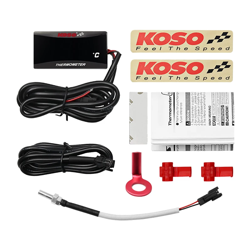 Koso indicatore di temperatura della testata del cilindro per adattatore nmax cb500x Scooter e termometro per moto da corsa 10/14mm colore rosso