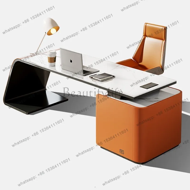 FG High Design Sense Office Desk Rock Plate Simple Study Writing Office Desk Computer L-shaped Corner Office Furniture· Mesa XYO