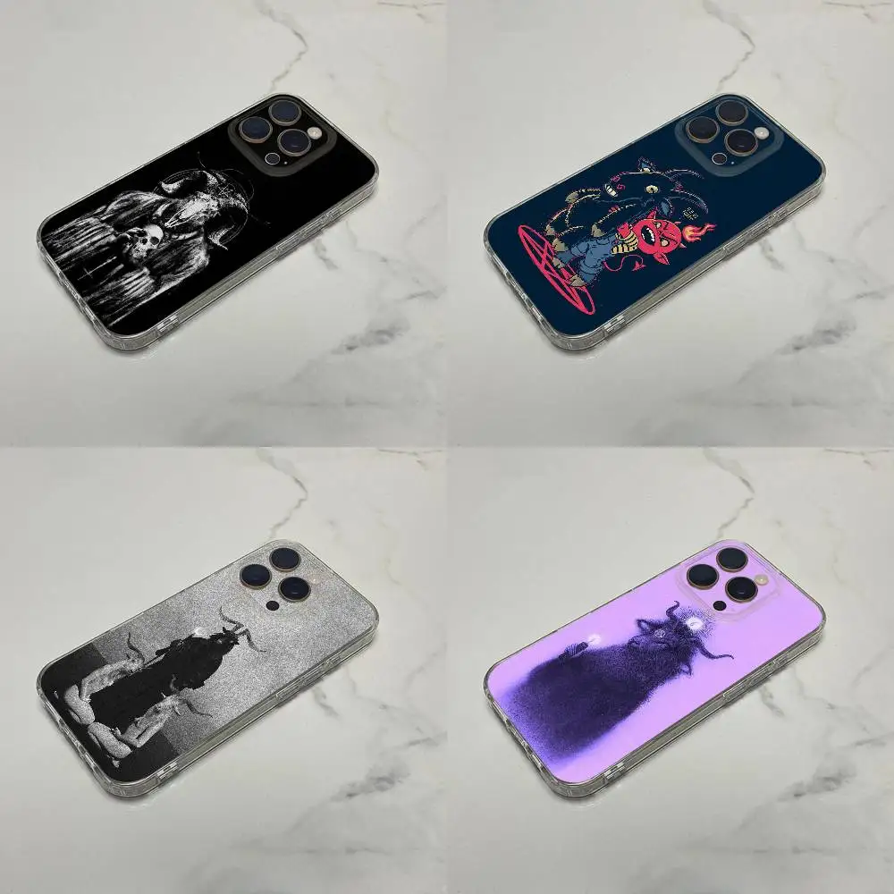 

Satanic Goat Satan Devil Phone Case For iPhone 17,16,15,14,13,12,11 Plus,Pro,Max,Plus,E,SE4,Mini Transparent Box