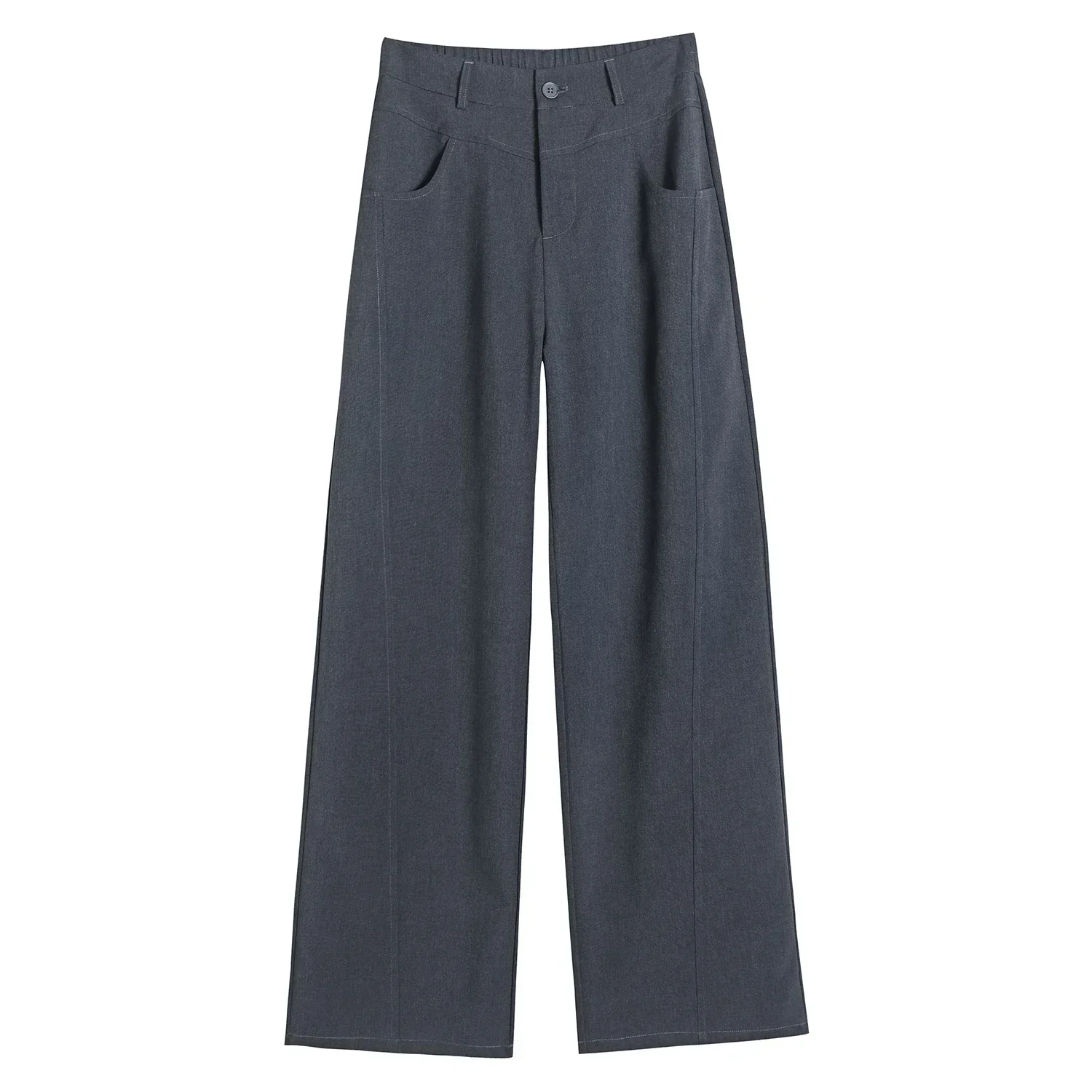 Spring Summer Vintage Women's Wide Leg Pants 2025 New High Waist Solid Casual Loose Straight Full Length Trousers for Womens