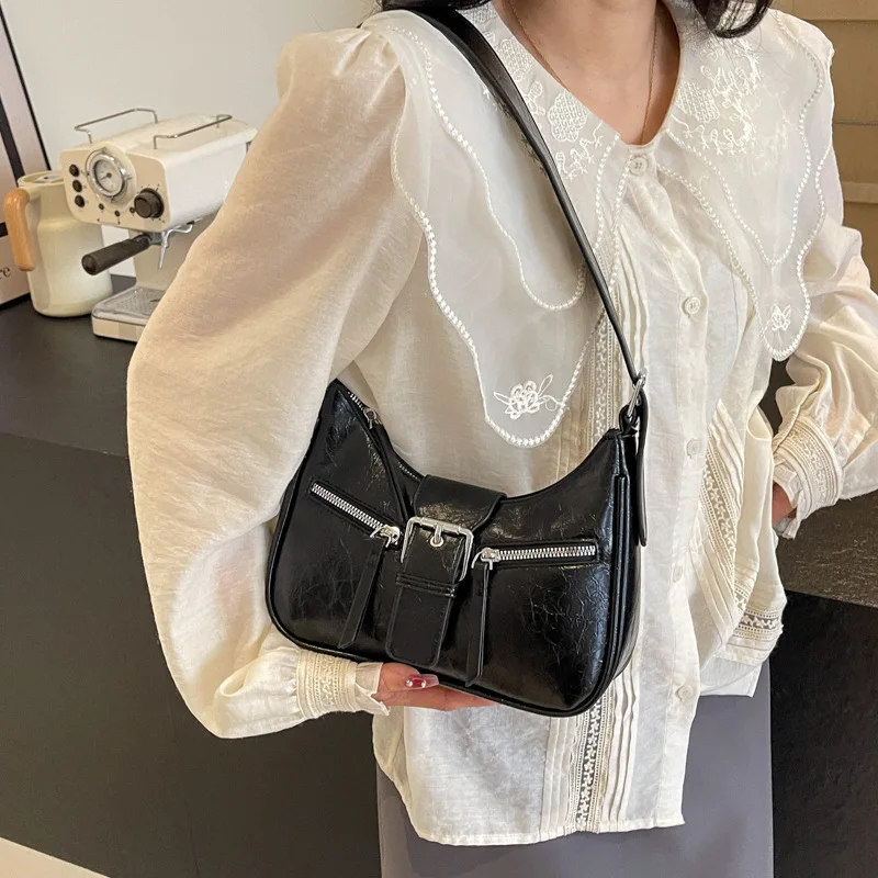 Vintage Hobos Shoulder Crossbody Bags Women Handbags and Purses 2024 New Brand Design Ladies Messenger Bags High Quality