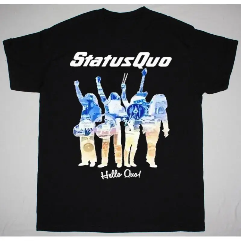 

НОВАЯ черная футболка Hello Quo Status Band AL309