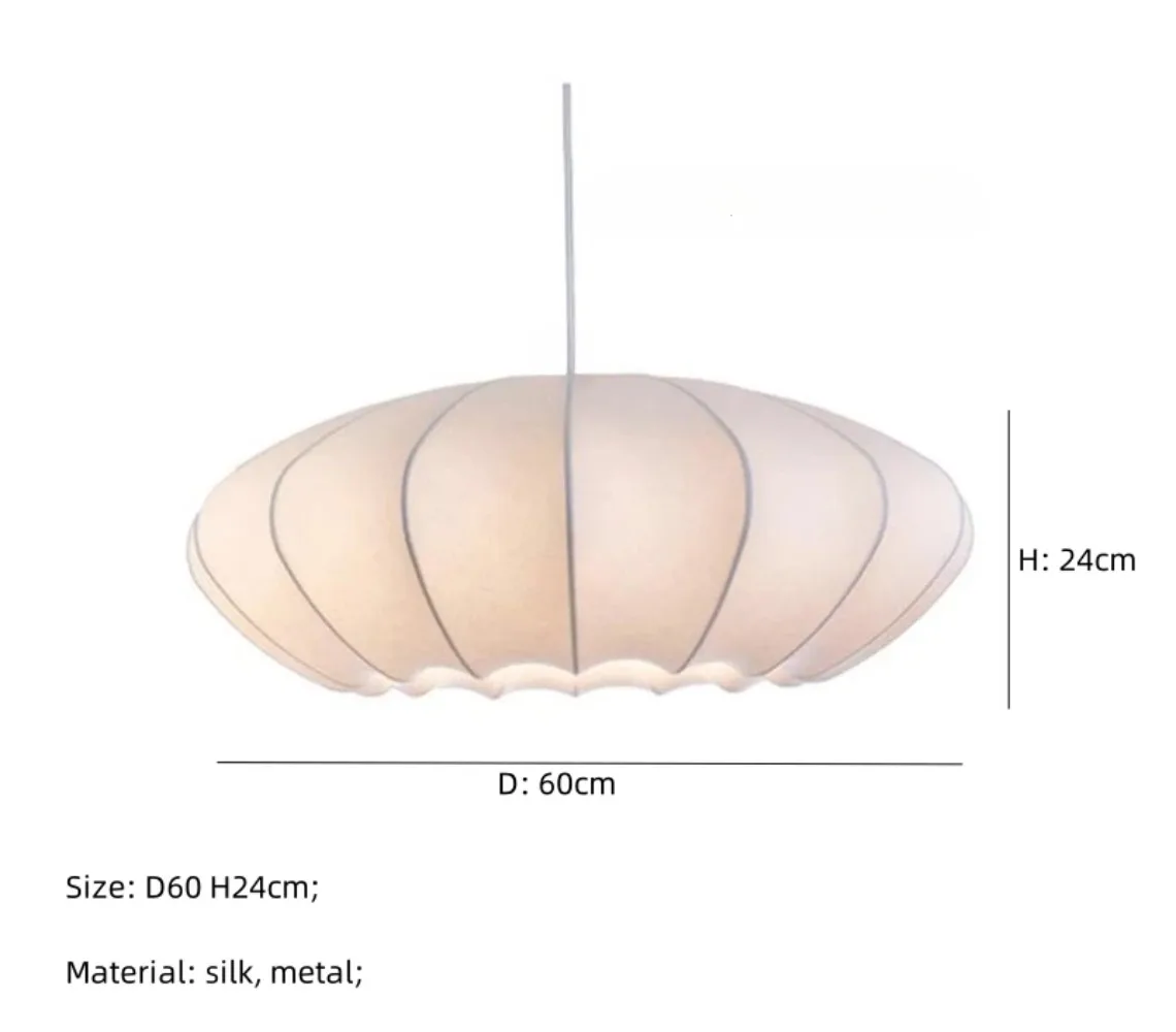 Nordic Wabi-sabi Pendant Lamp Silk Cocoon Pendant Light for Dining Room Bedroom Living Room Japanese Chandelier