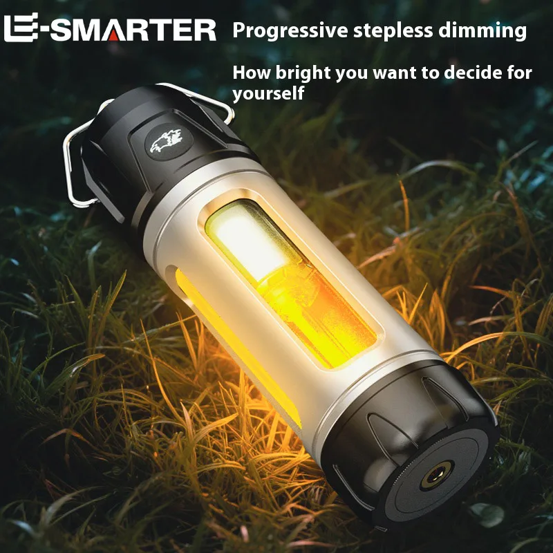 LED Portable Lantern Rechargeable Outdoor Ambient Lamp Stepless Dimming Camping Tent Lighting Light With Hook and Magnetic