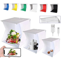 Profession Mini Folding Lightbox Photography Photo Studio Softbox 2 LED Light Soft Box Photo 6x Background Kit for DSLR Camera