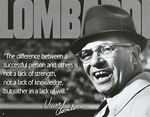 Unoopler Poster Discount Lombardi Successful Person Quote Sports Retro Vintage Tin Sign Sign, -aluminum