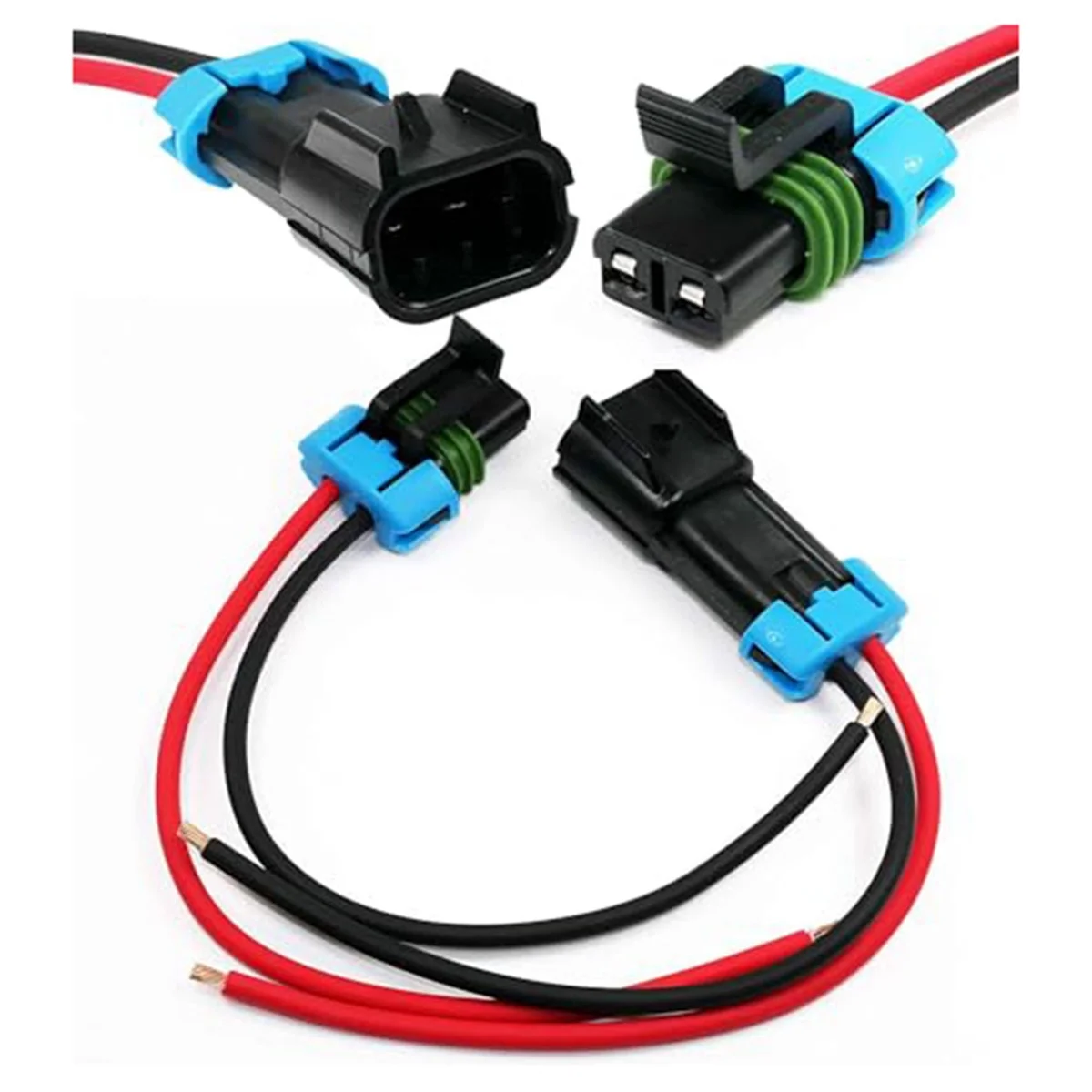 1-Pack Metri-Pack 2-Pin 30 Amp, 280 Series Connectors Multi-Function (Male to Female Pigtail 12GA)