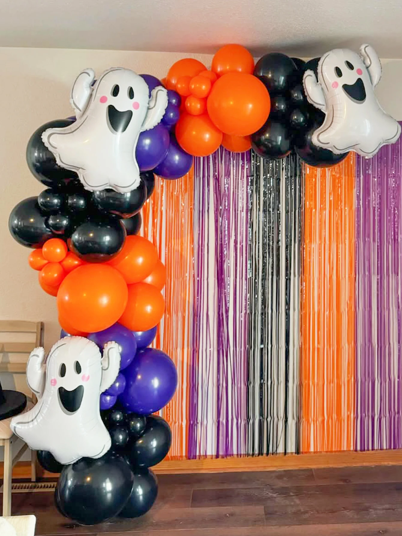 بالونات من فيلم الألومنيوم لشبح الهالوين، مناسبة لتزيين الهالوين ومشاهد الحفلات المنزلية، وديكور المنزل المسكون