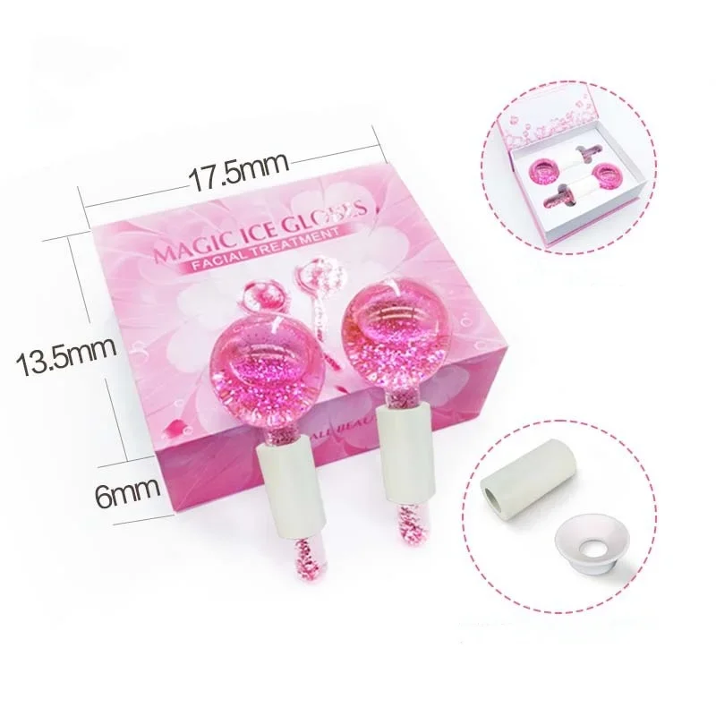 2 szt. Kryształowe kulki do masażu twarzy i oczu z lodem, chłodzące, energetyczne, do pielęgnacji skóry, zestaw narzędzi do masażu falą wody.
